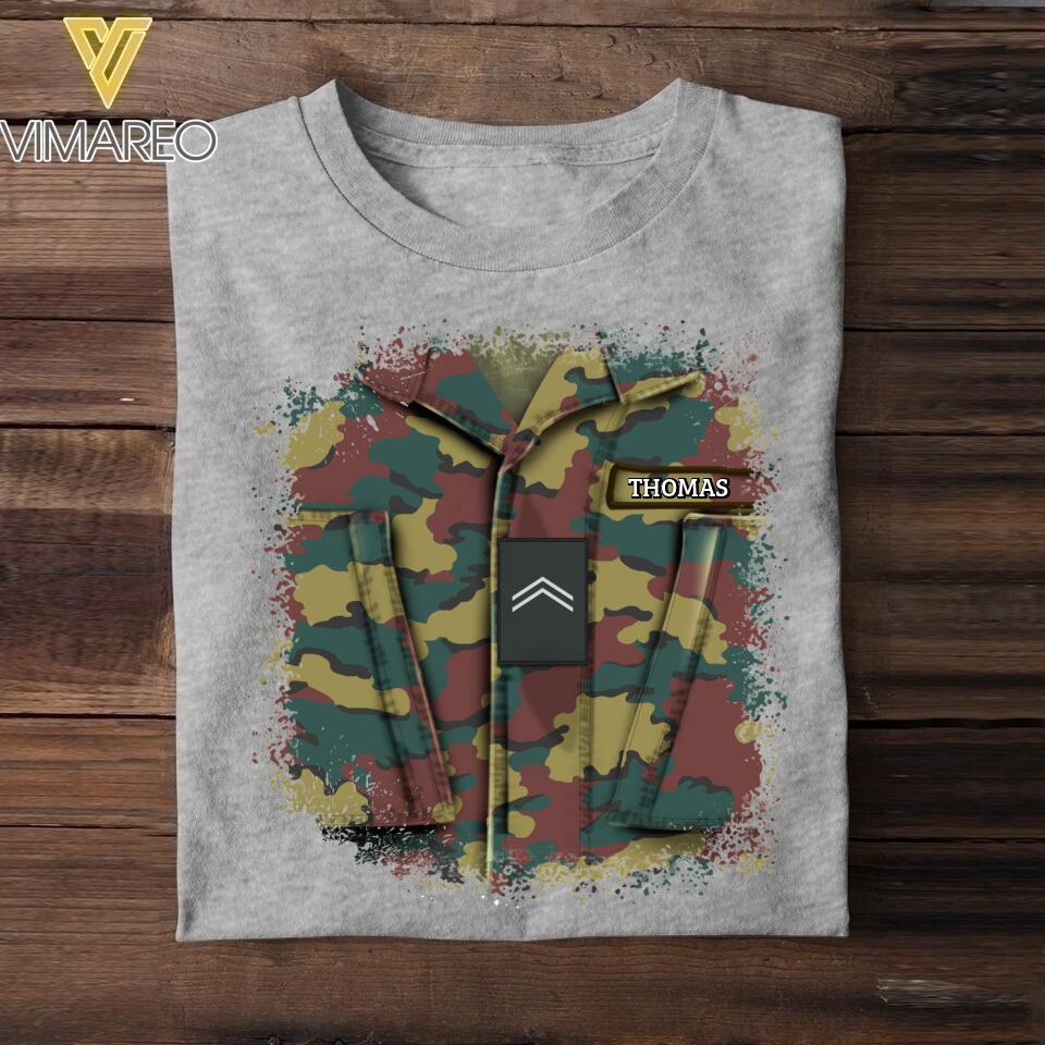 Personalized Belgian Soldier Tshit Printed 22APR-DT23