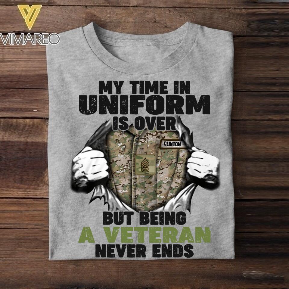 Personalized U.S Veterans/Soldier Tshit Printed 22APR-DT23
