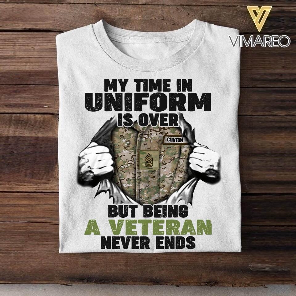 Personalized U.S Veterans/Soldier Tshit Printed 22APR-DT23