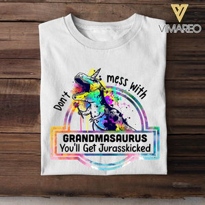 Personalized Don't mess with Grandmasaurus Tshit Printed V3Q 2504