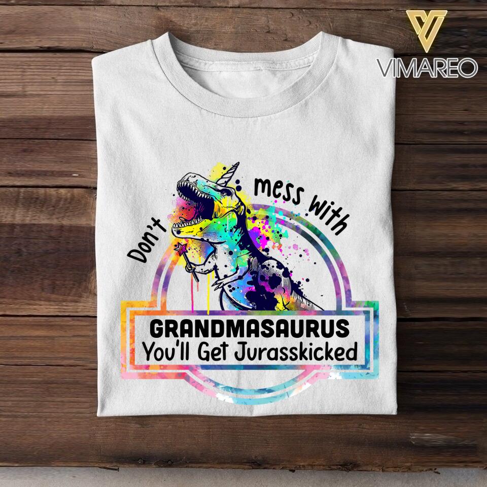 Personalized Don't mess with Grandmasaurus Tshit Printed V3Q 2504