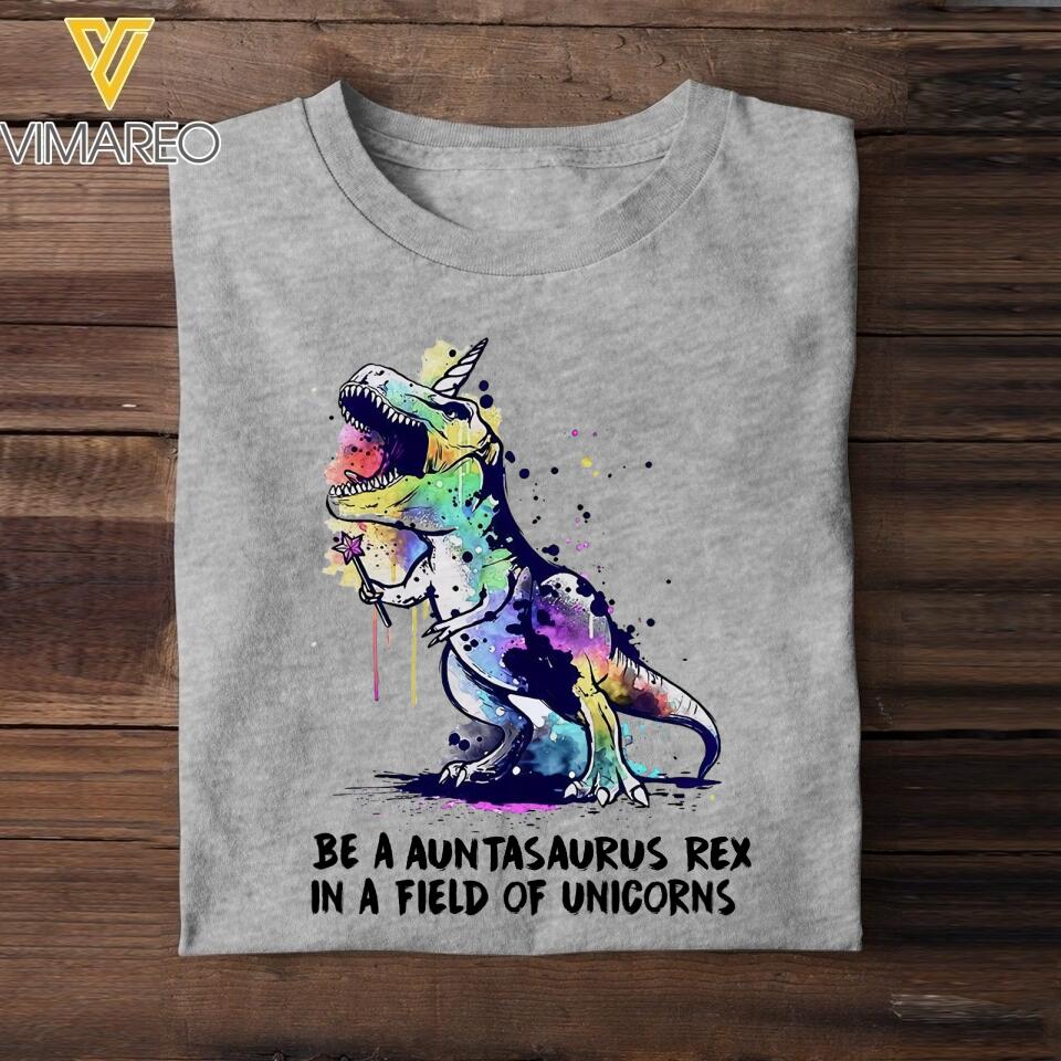 PERSONALIZED BE A GRANDMASAURUS REX IN A FIELD OF UNICONS  TSHIRT QTTN2504