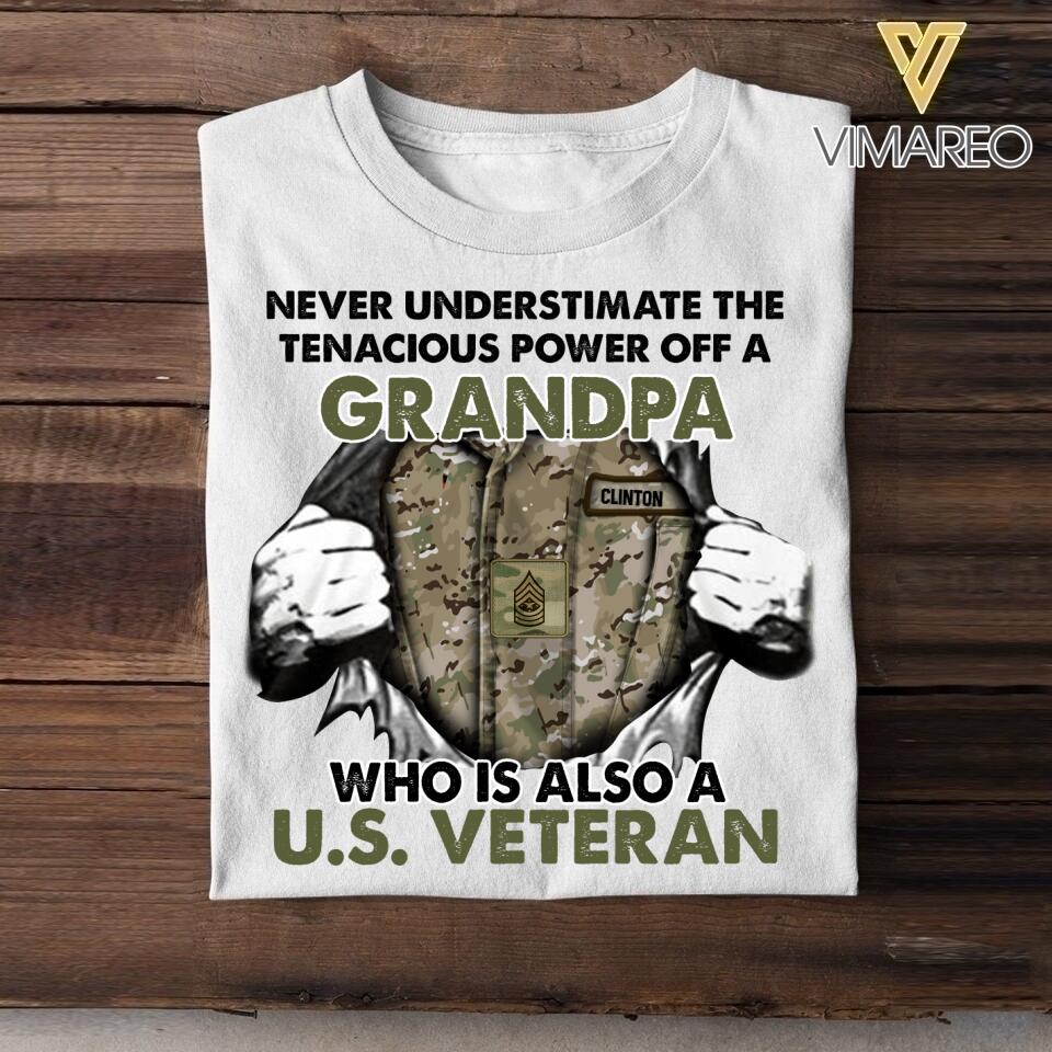 Personalized U.S Veterans/Soldier Tshit Printed 22APR-HC25