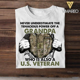 Personalized U.S Veterans/Soldier Tshit Printed 22APR-HC25