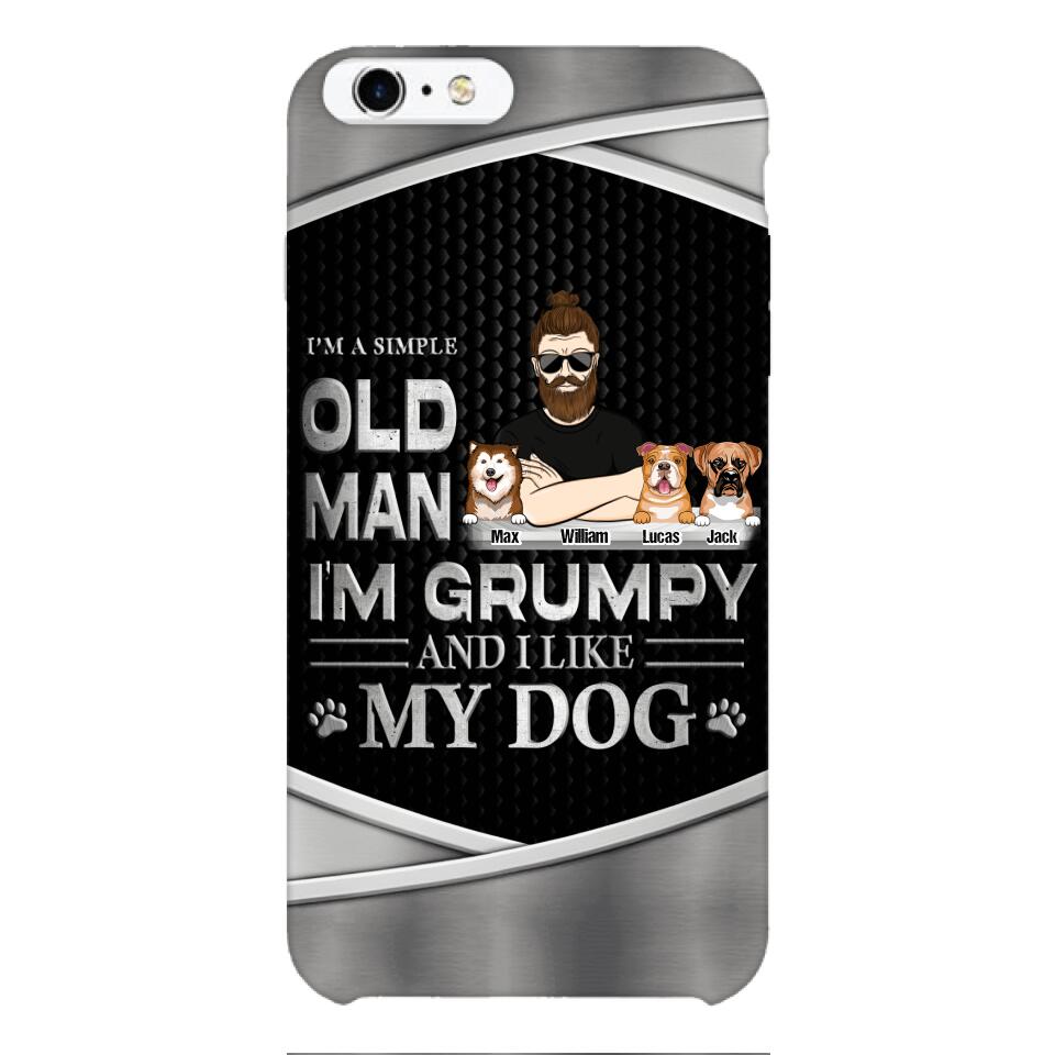 Personalized Simple Grumpy Old Man And Dog Phone Case Printed 22APR-HC26
