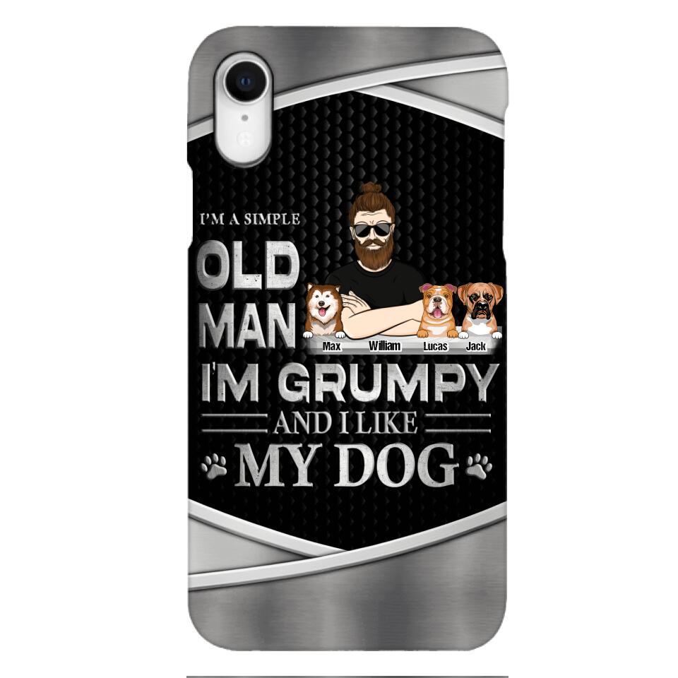 Personalized Simple Grumpy Old Man And Dog Phone Case Printed 22APR-HC26