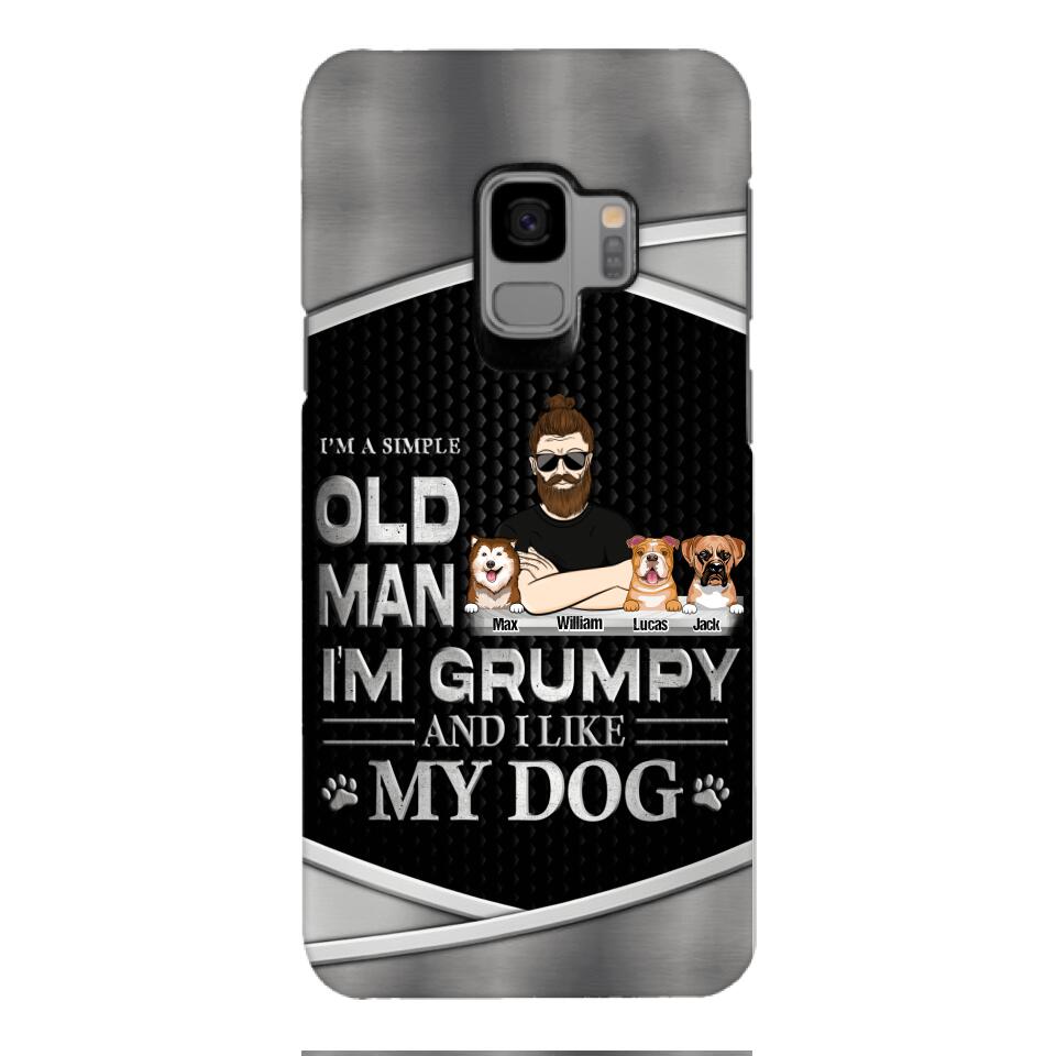 Personalized Simple Grumpy Old Man And Dog Phone Case Printed 22APR-HC26