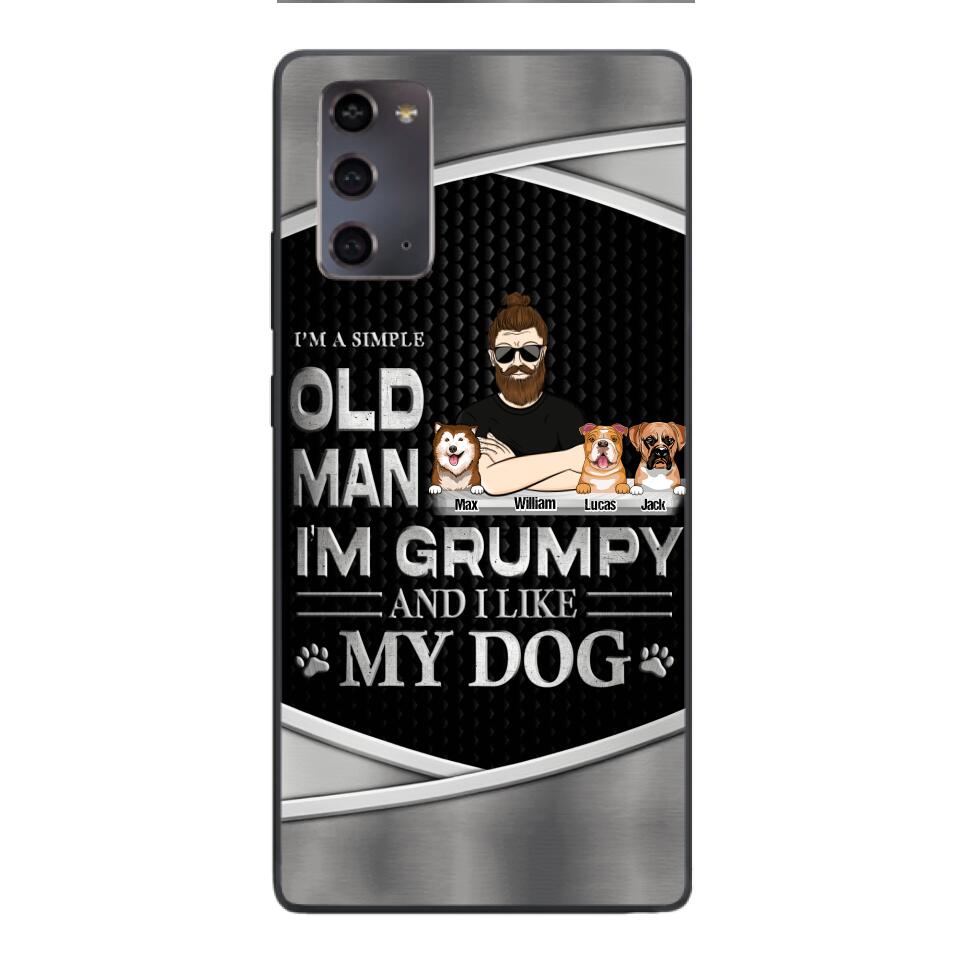 Personalized Simple Grumpy Old Man And Dog Phone Case Printed 22APR-HC26