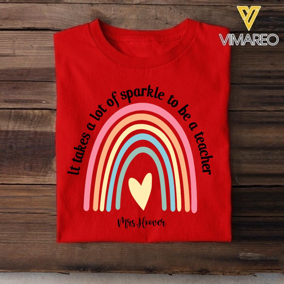 PERSONALIZED IT TAKES A LOT OF SPARKE TO BE A TEACHER TSHIRT OR TUMBLER QTDT2704