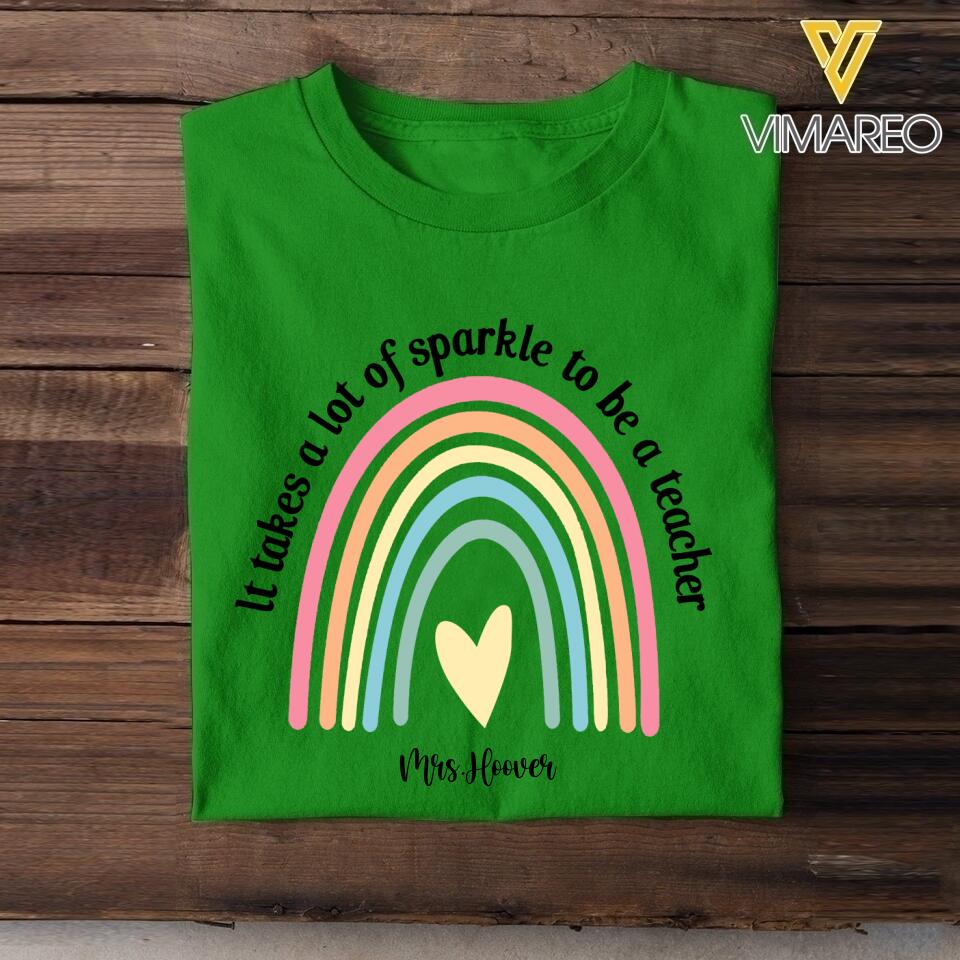 PERSONALIZED IT TAKES A LOT OF SPARKE TO BE A TEACHER TSHIRT OR TUMBLER QTDT2704