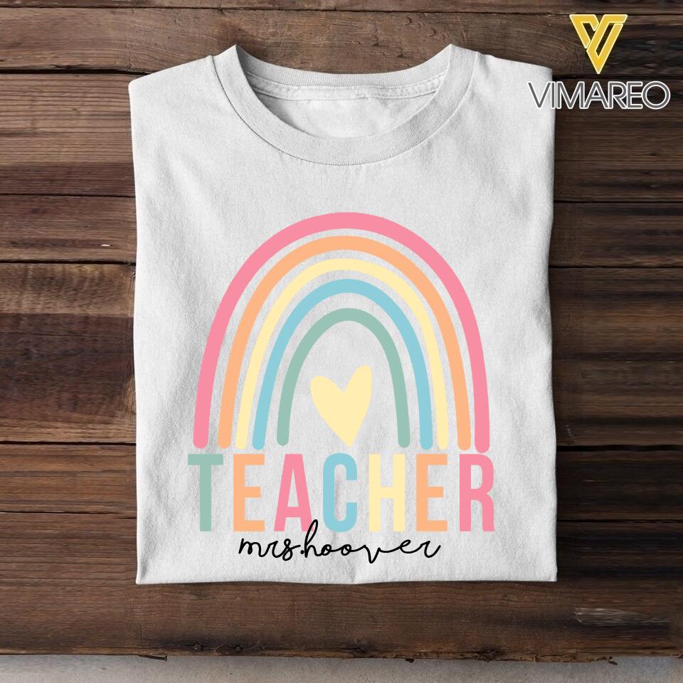 PERSONALIZED TEACHER RAINBOW TSHIRT QTDT2704