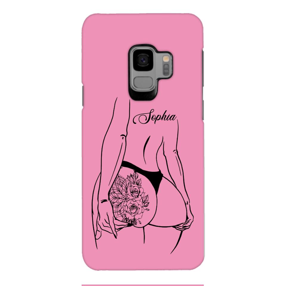 PERSONALIZED TATTOO GIRL VARIOUS COLOR BACKGROUND PHONECASE QTDT2704