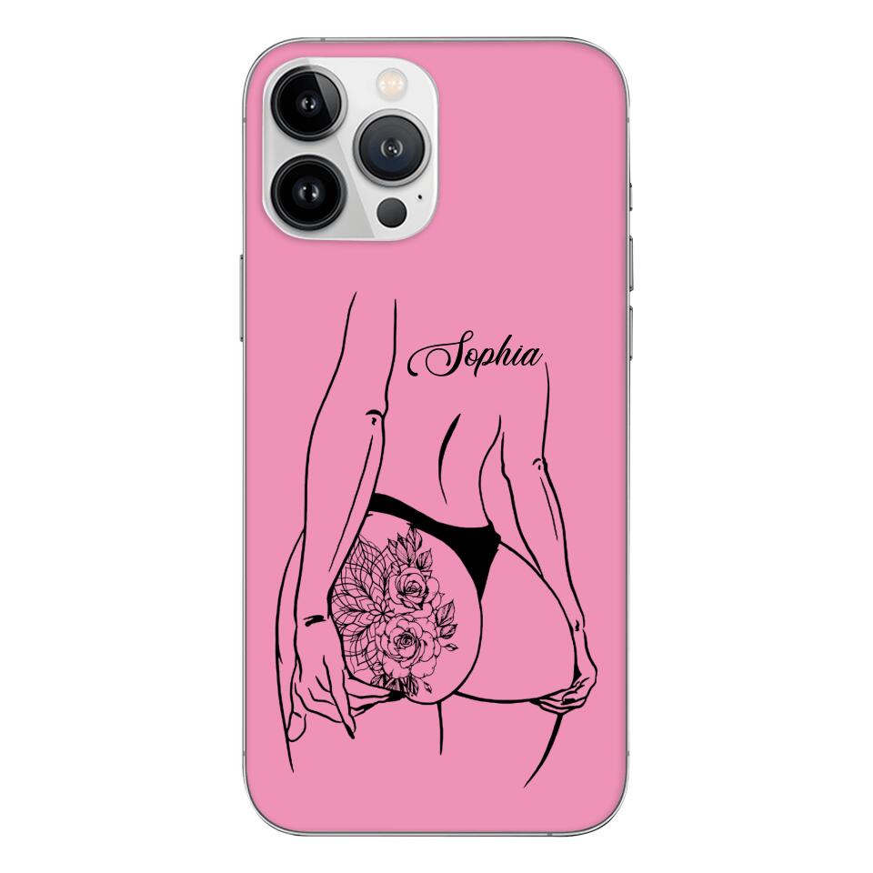PERSONALIZED TATTOO GIRL VARIOUS COLOR BACKGROUND PHONECASE QTDT2704