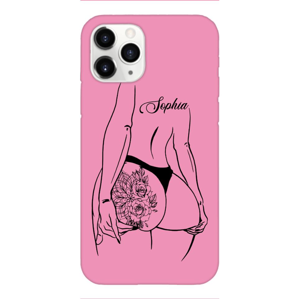 PERSONALIZED TATTOO GIRL VARIOUS COLOR BACKGROUND PHONECASE QTDT2704
