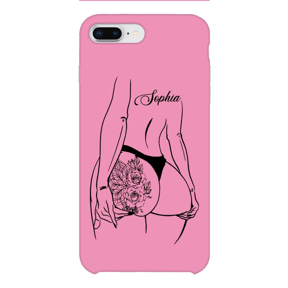PERSONALIZED TATTOO GIRL VARIOUS COLOR BACKGROUND PHONECASE QTDT2704
