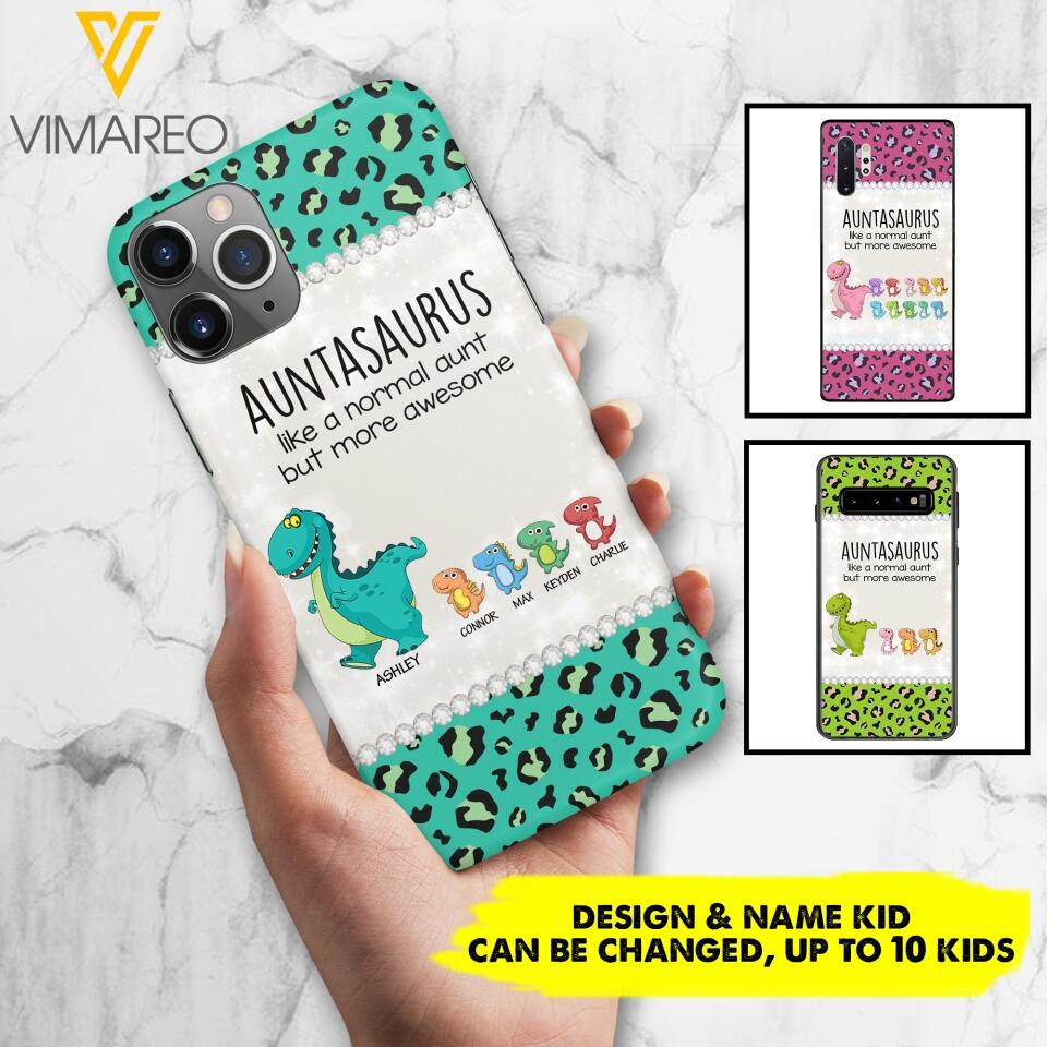Personalized Auntasaurus Phone Case Printed 22APR-HC27