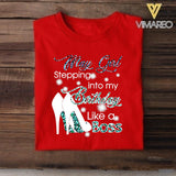PERSONALIZED MAY GIRL STEPPING INTO MY BIRTHDAY LIKE A BOSS TSHIRT QTDT2904