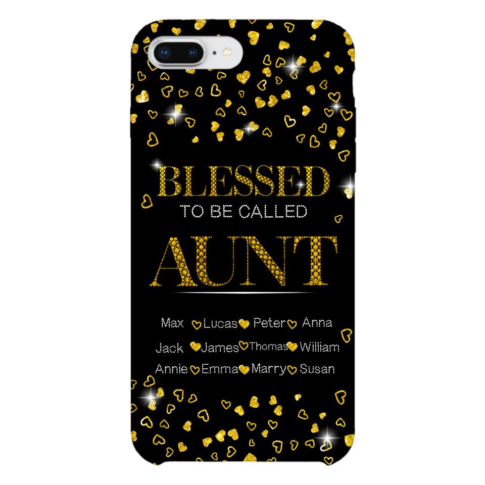 PERSONALIZED BLESSED TO BE CALLED GRANDMA KID NAME PHONECASE QTDT2904