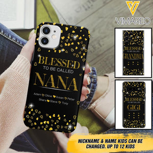 PERSONALIZED BLESSED TO BE CALLED GRANDMA KID NAME PHONECASE QTDT2904