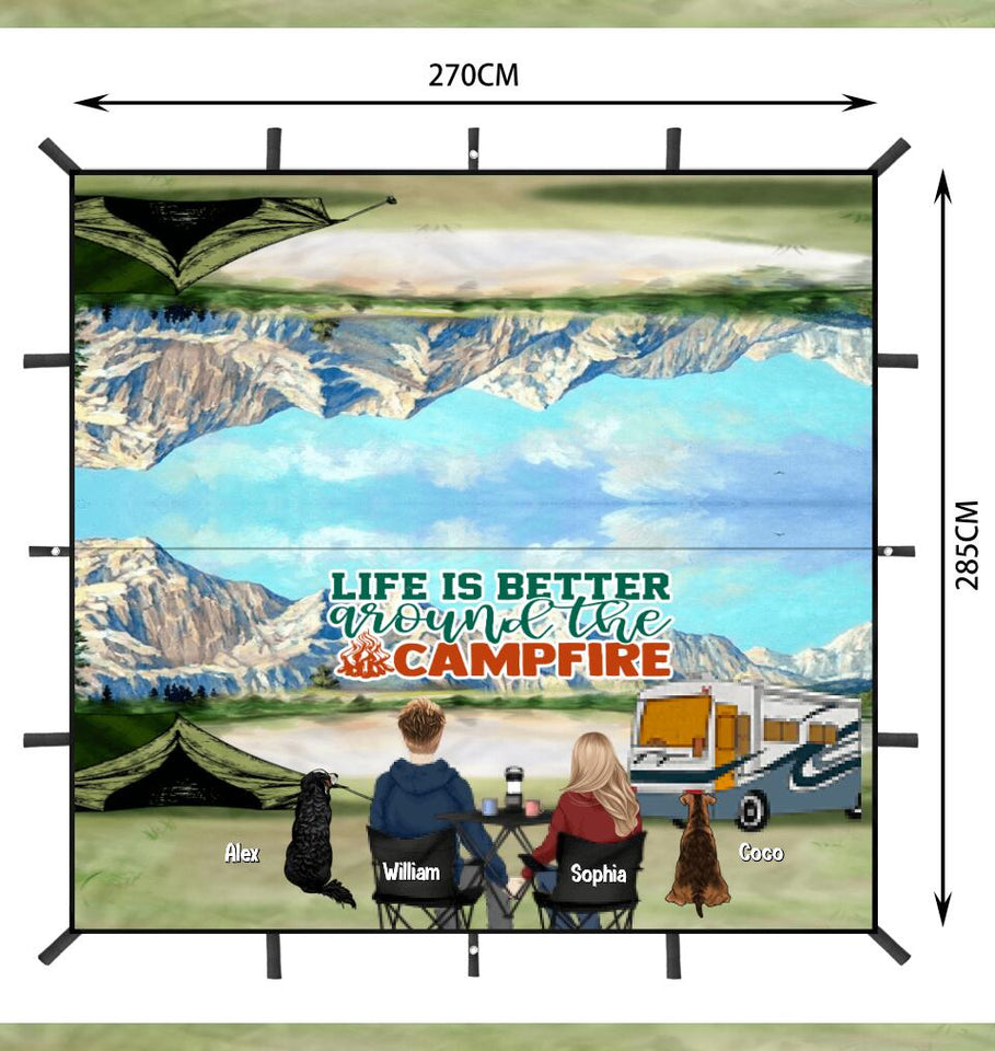 PERSONALIZED LIFE IS BETTER AROUND THE CAMPFIRE WATERPROOF TARP COVER QTVQ2904