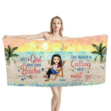 DH Personalized Just A Girl Who Loves Beaches - Beach Towel Printed HC045