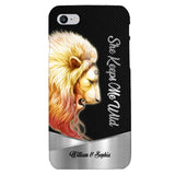 PERSONALIZED HE KEEPS ME SAFE SHE KEEPS ME WIFE COUPLE LION PHONECASE QTDT0505
