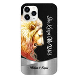 PERSONALIZED HE KEEPS ME SAFE SHE KEEPS ME WIFE COUPLE LION PHONECASE QTDT0505