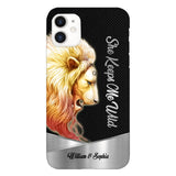 PERSONALIZED HE KEEPS ME SAFE SHE KEEPS ME WIFE COUPLE LION PHONECASE QTDT0505