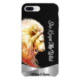 PERSONALIZED HE KEEPS ME SAFE SHE KEEPS ME WIFE COUPLE LION PHONECASE QTDT0505