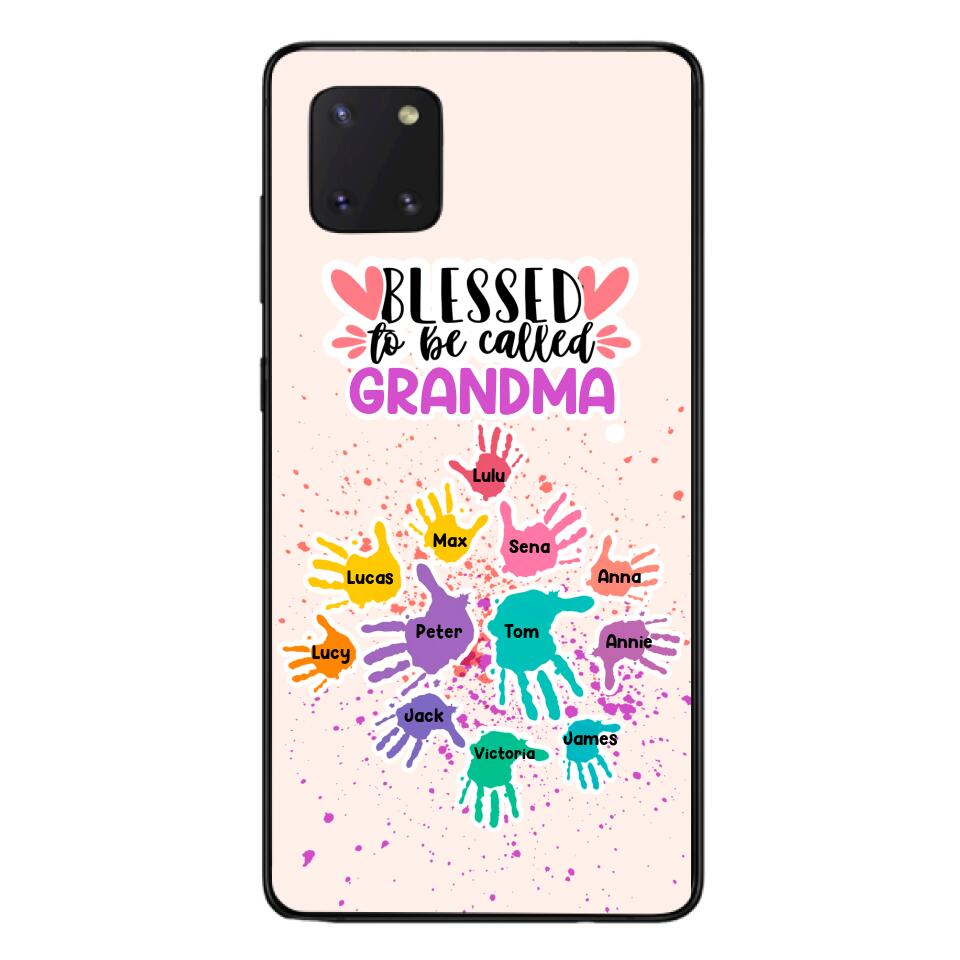 PERSONALIZED BLESSED TO BE CALLED GRANDMA HAND KID NAME PHONECASE QTTN0505