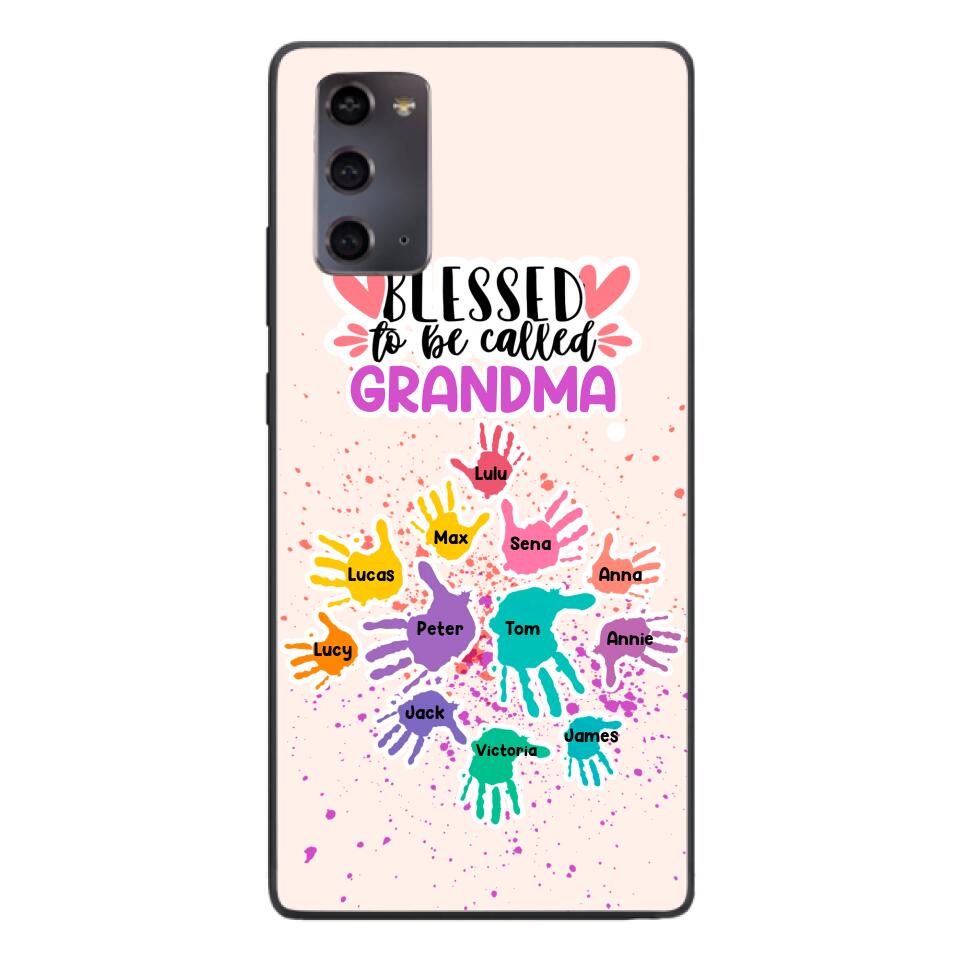 PERSONALIZED BLESSED TO BE CALLED GRANDMA HAND KID NAME PHONECASE QTTN0505