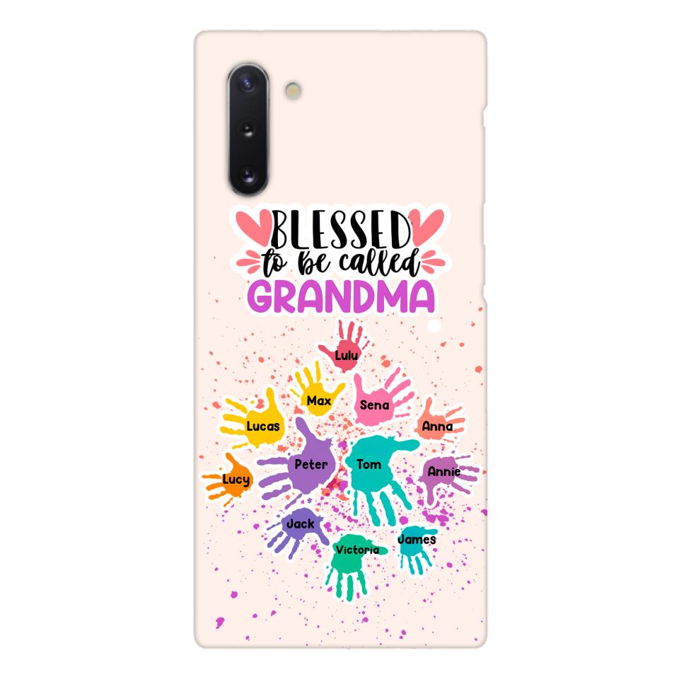 PERSONALIZED BLESSED TO BE CALLED GRANDMA HAND KID NAME PHONECASE QTTN0505