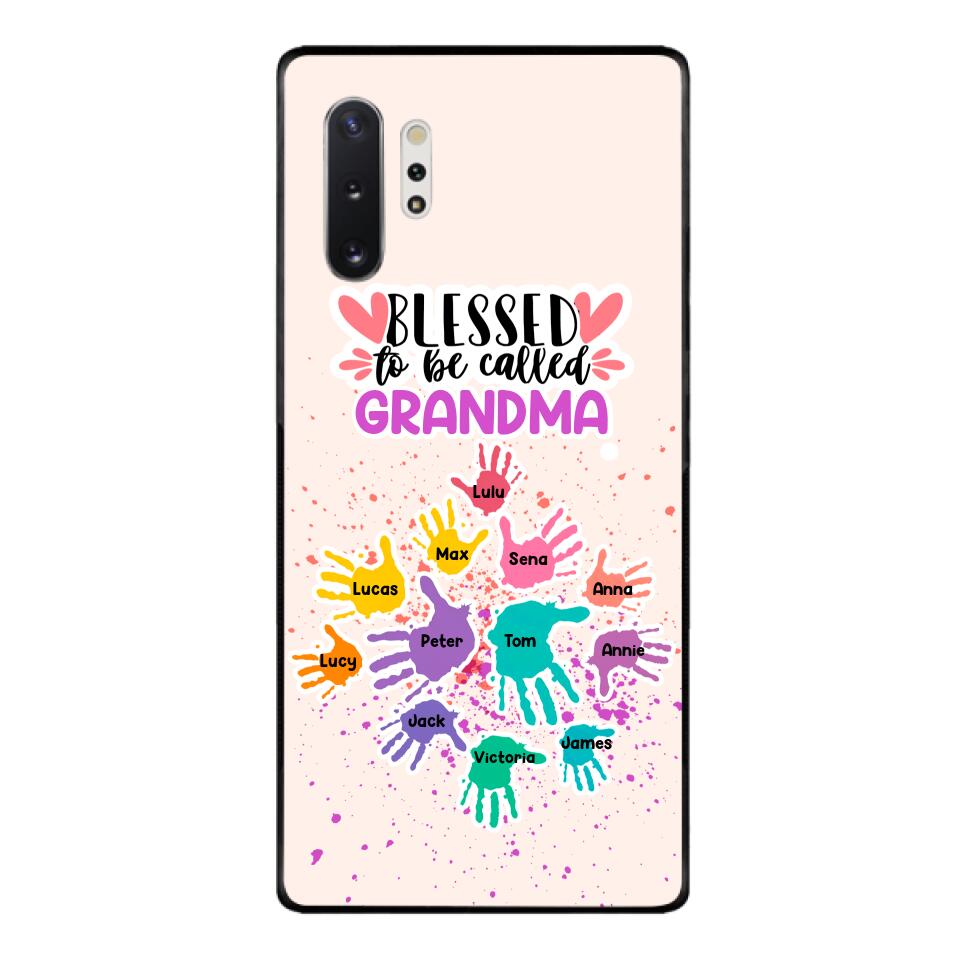 PERSONALIZED BLESSED TO BE CALLED GRANDMA HAND KID NAME PHONECASE QTTN0505