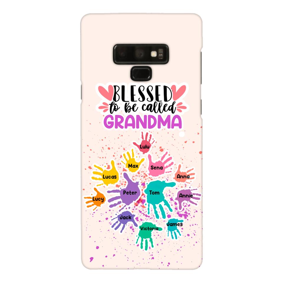PERSONALIZED BLESSED TO BE CALLED GRANDMA HAND KID NAME PHONECASE QTTN0505