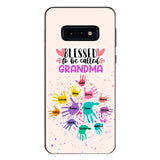 PERSONALIZED BLESSED TO BE CALLED GRANDMA HAND KID NAME PHONECASE QTTN0505