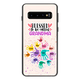 PERSONALIZED BLESSED TO BE CALLED GRANDMA HAND KID NAME PHONECASE QTTN0505