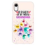 PERSONALIZED BLESSED TO BE CALLED GRANDMA HAND KID NAME PHONECASE QTTN0505