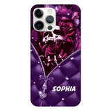 PERSONALIZED SKULL GIRL ROSE PHONECASE NQTN0505