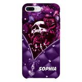 PERSONALIZED SKULL GIRL ROSE PHONECASE NQTN0505