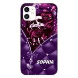 PERSONALIZED SKULL GIRL ROSE PHONECASE NQTN0505