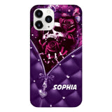 PERSONALIZED SKULL GIRL ROSE PHONECASE NQTN0505