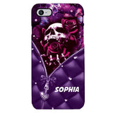 PERSONALIZED SKULL GIRL ROSE PHONECASE NQTN0505