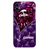 PERSONALIZED SKULL GIRL ROSE PHONECASE NQTN0505