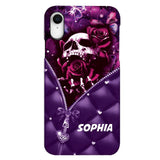 PERSONALIZED SKULL GIRL ROSE PHONECASE NQTN0505