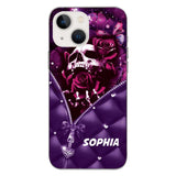 PERSONALIZED SKULL GIRL ROSE PHONECASE NQTN0505