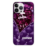 PERSONALIZED SKULL GIRL ROSE PHONECASE NQTN0505