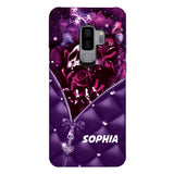 PERSONALIZED SKULL GIRL ROSE PHONECASE NQTN0505