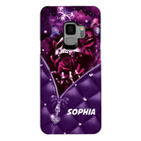 PERSONALIZED SKULL GIRL ROSE PHONECASE NQTN0505