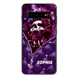 PERSONALIZED SKULL GIRL ROSE PHONECASE NQTN0505
