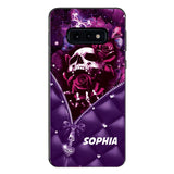 PERSONALIZED SKULL GIRL ROSE PHONECASE NQTN0505
